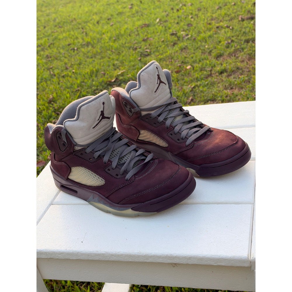 Air Jordan 5 Retro Burgundy 2023 Deep Red Nubuck DZ4131-600 Mens Size 10
